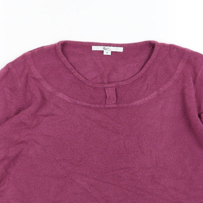 Klass Womens Purple  Knit Pullover Jumper Size M