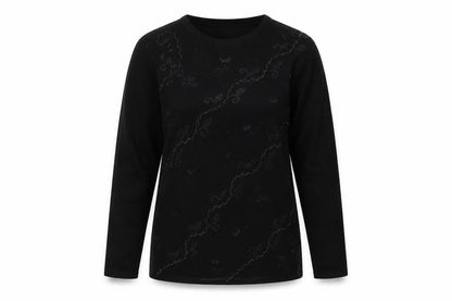 Jan Eva Womens Black  Knit Pullover Jumper Size M