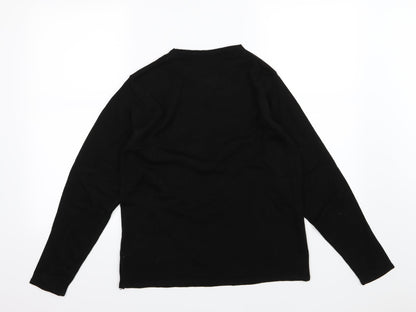 Jan Eva Womens Black  Knit Pullover Jumper Size M