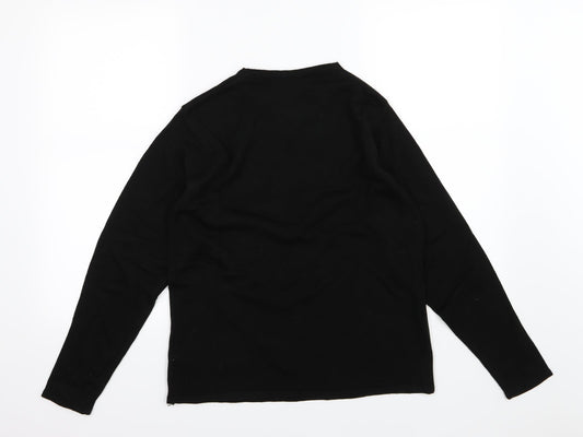 Jan Eva Womens Black  Knit Pullover Jumper Size M
