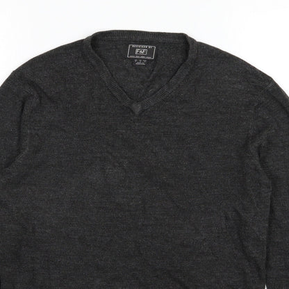 F&F Mens Grey  Knit Pullover Jumper Size S