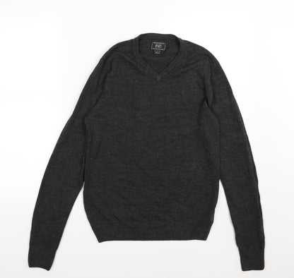 F&F Mens Grey  Knit Pullover Jumper Size S