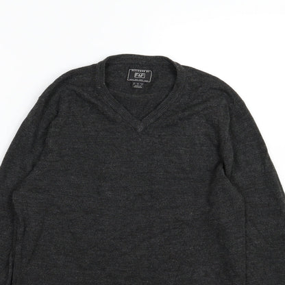 F&F Mens Grey  Knit Pullover Jumper Size S