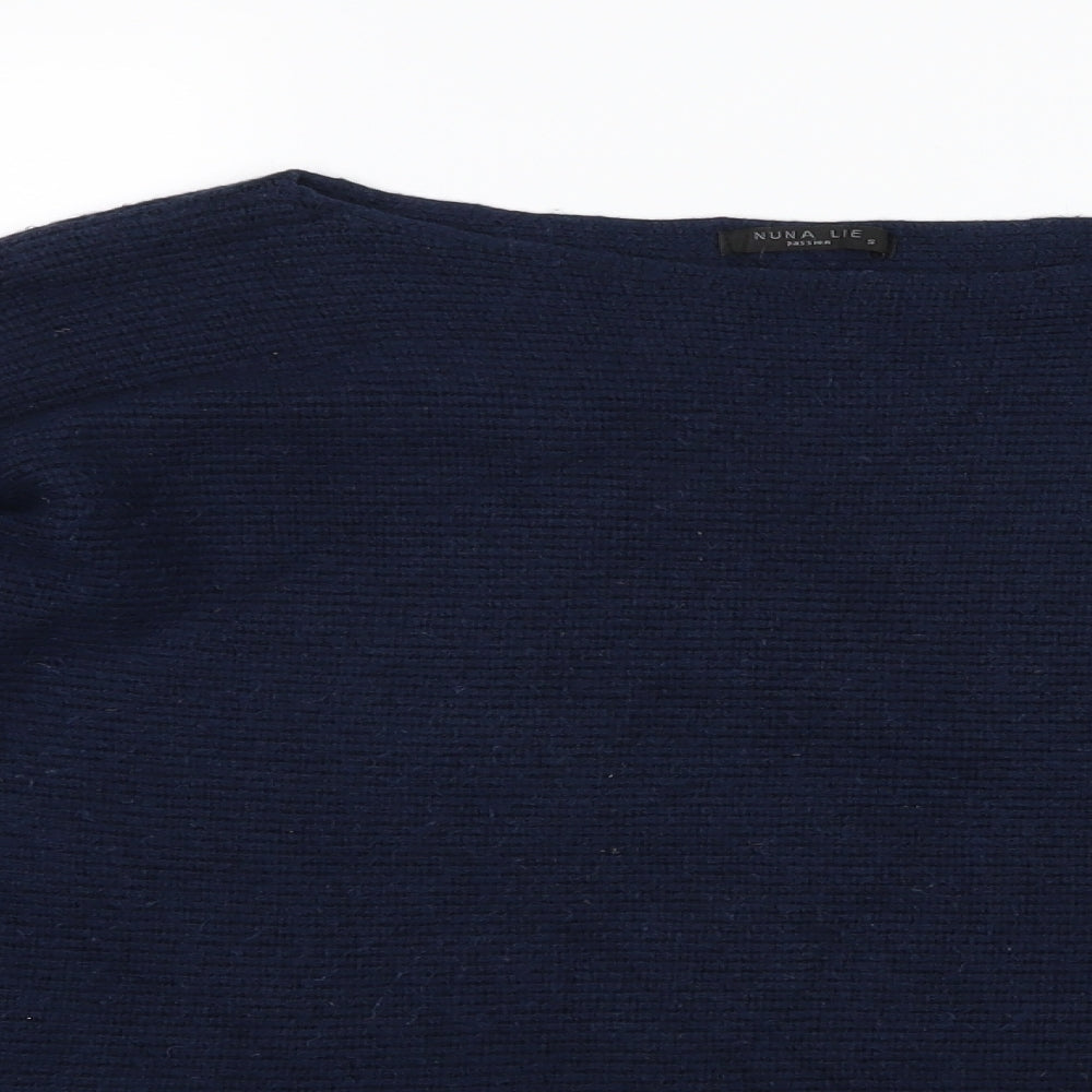 Nuna Lie Womens Blue  Knit Pullover Jumper Size S  - Side splits