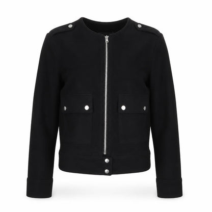 H&M Womens Black   Jacket  Size 6  - Suede Effect