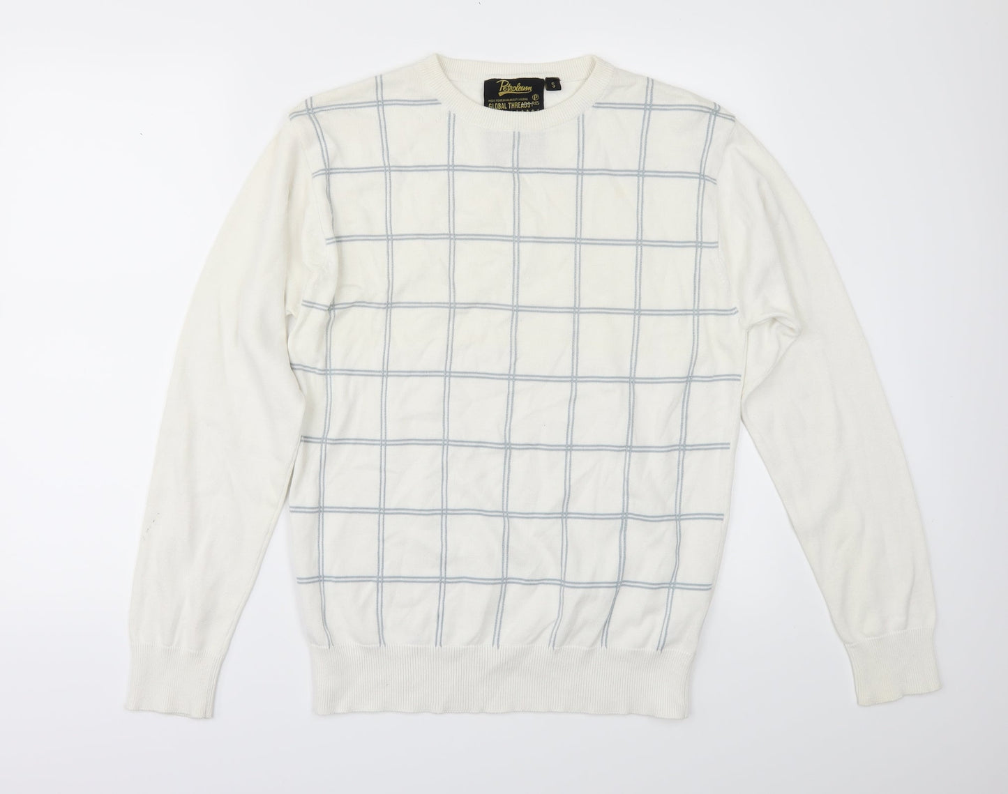 Petroleum Mens Silver   Pullover Jumper