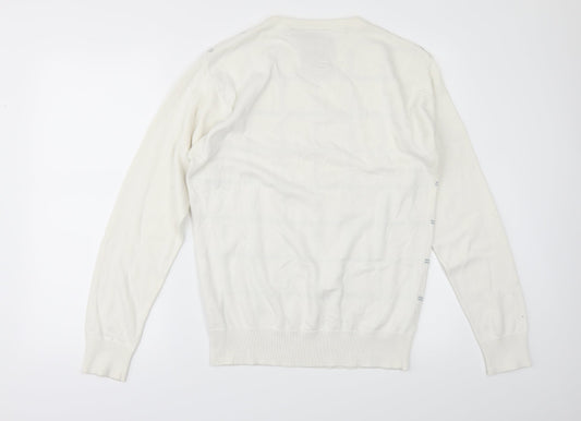 Petroleum Mens Silver   Pullover Jumper