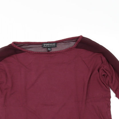 Womens UK Size 12 Warehouse Red Basic Polo