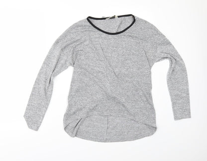 Miss Selfridge Womens Grey   Basic Polo Size 10  - BACK SPLIT