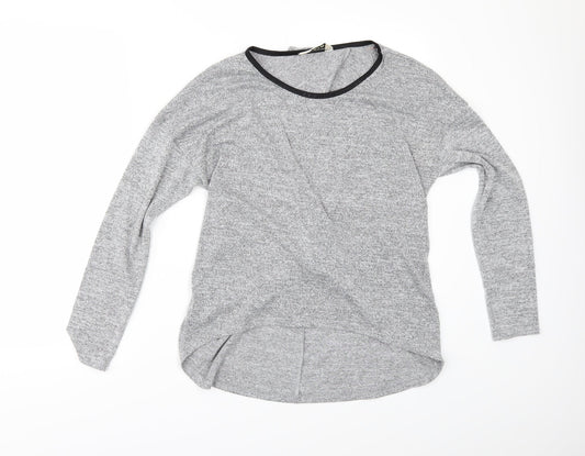 Miss Selfridge Womens Grey   Basic Polo Size 10  - BACK SPLIT