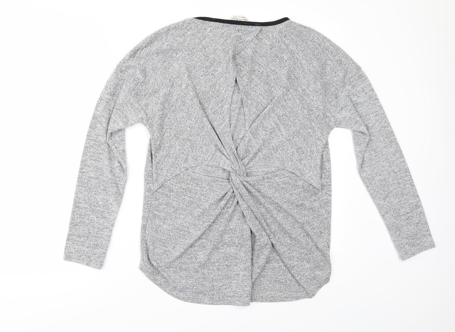 Miss Selfridge Womens Grey   Basic Polo Size 10  - BACK SPLIT