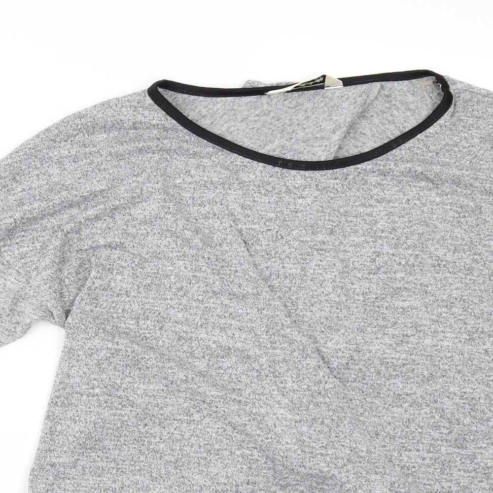 Miss Selfridge Womens Grey   Basic Polo Size 10  - BACK SPLIT