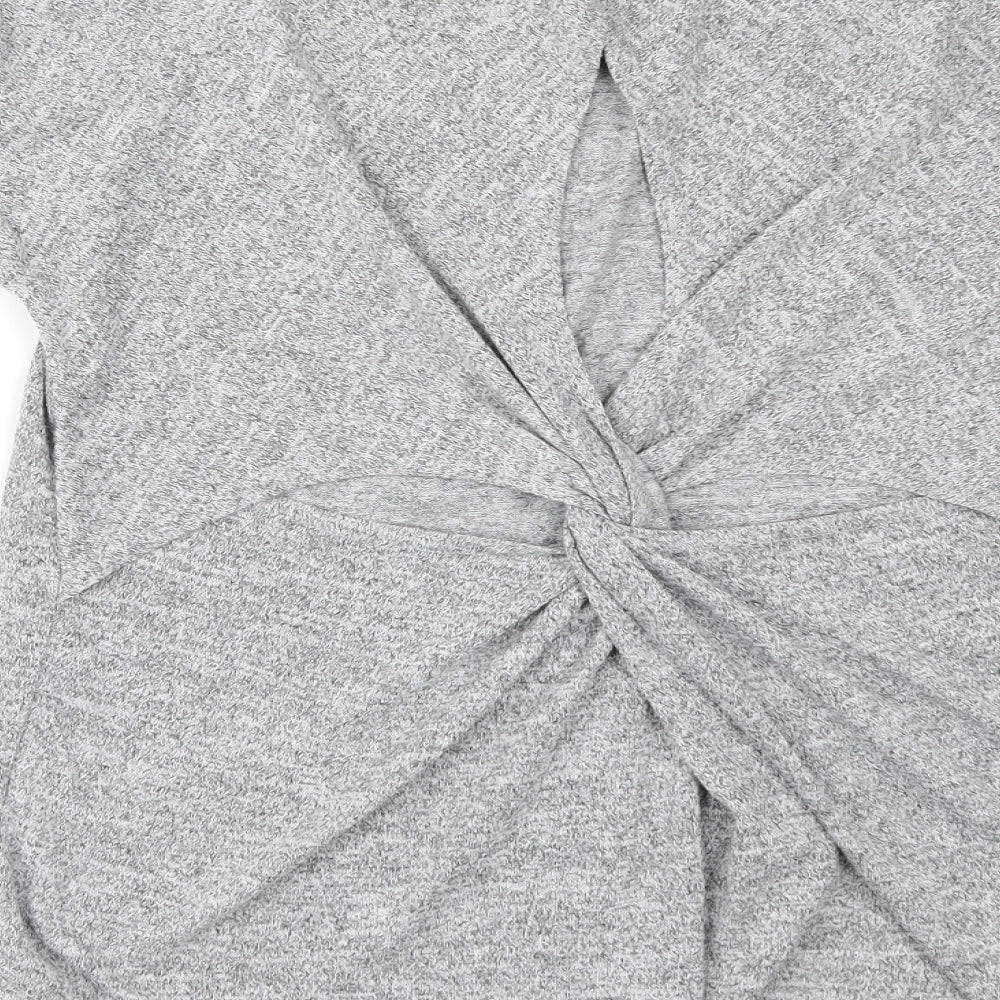 Miss Selfridge Womens Grey   Basic Polo Size 10  - BACK SPLIT
