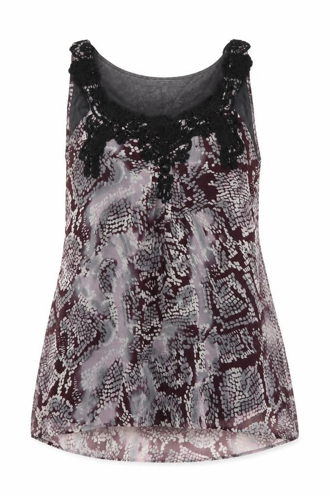 Next Womens Purple Geometric  Camisole Blouse Size 12