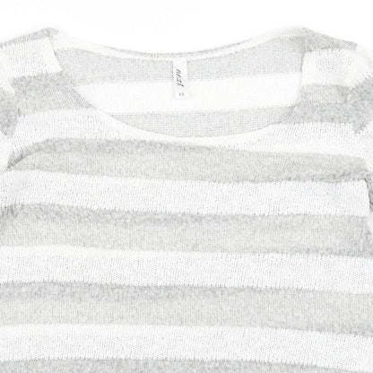NEXT Womens Grey Striped  Pullover Jumper Size 12