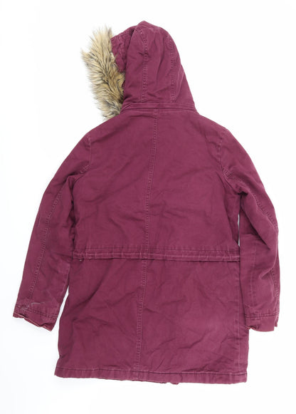 Womens UK Size 8 Marks and Spencer Purple Parka Coat