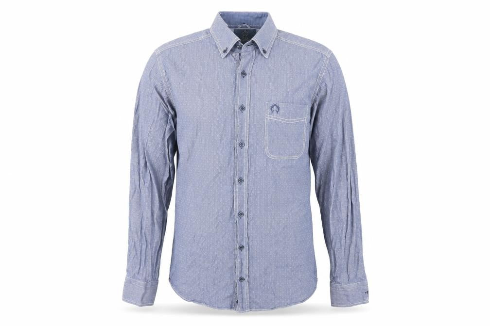 Mens UK Size M Claudio Campione Blue  Button-Up Long Sleeve Casual Shirt