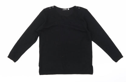 Classics Womens Black  Knit Pullover Jumper Size M