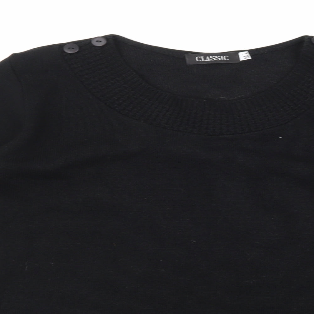 Classics Womens Black  Knit Pullover Jumper Size M