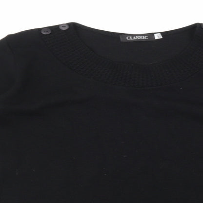 Classics Womens Black  Knit Pullover Jumper Size M