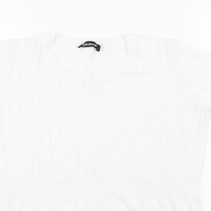 Kaleidoscope Womens White  Knit Pullover Jumper Size 18