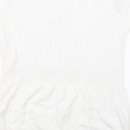 Kaleidoscope Womens White  Knit Pullover Jumper Size 18