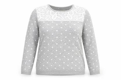 Damart Womens Grey Polka Dot  Pullover Jumper Size 14