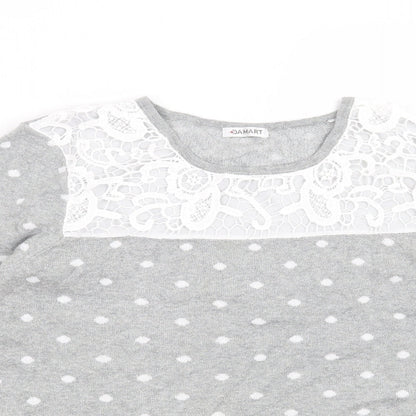 Damart Womens Grey Polka Dot  Pullover Jumper Size 14