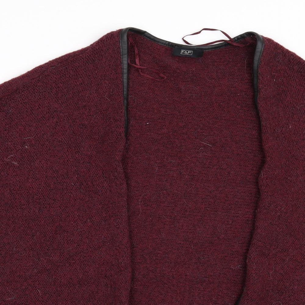 F&F Womens Red Striped  Cardigan Jumper Size S