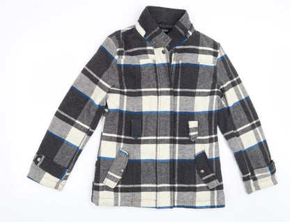 Papaya Womens Grey Check  Overcoat Coat Size 10