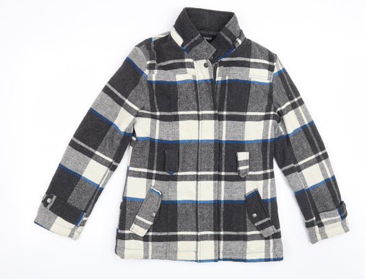 Papaya Womens Grey Check  Overcoat Coat Size 10