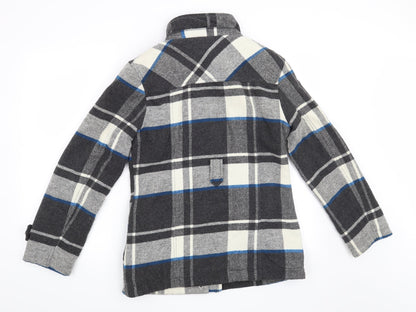 Papaya Womens Grey Check  Overcoat Coat Size 10