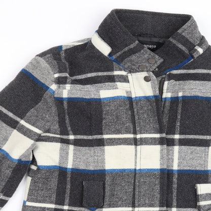 Papaya Womens Grey Check  Overcoat Coat Size 10