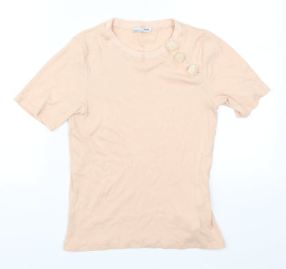Womens UK Size M Zara Pink Basic T-Shirt
