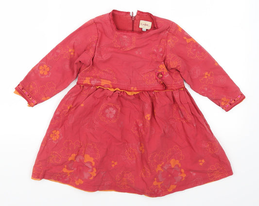 Confetti Girls Pink Floral  Skater Dress  Size 3 Years