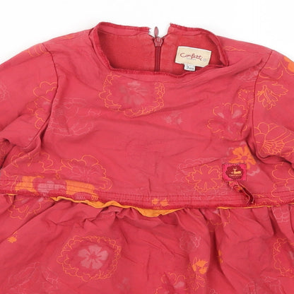 Confetti Girls Pink Floral  Skater Dress  Size 3 Years