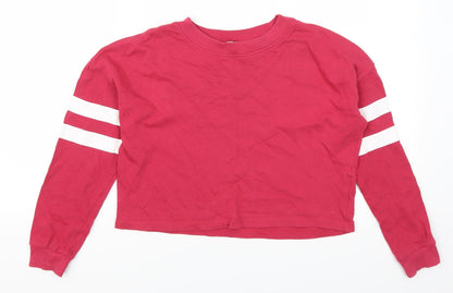 H&M Girls Pink Striped  Pullover Sweatshirt Size 11-12 Years