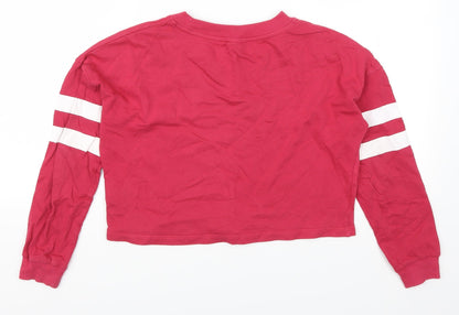 H&M Girls Pink Striped  Pullover Sweatshirt Size 11-12 Years
