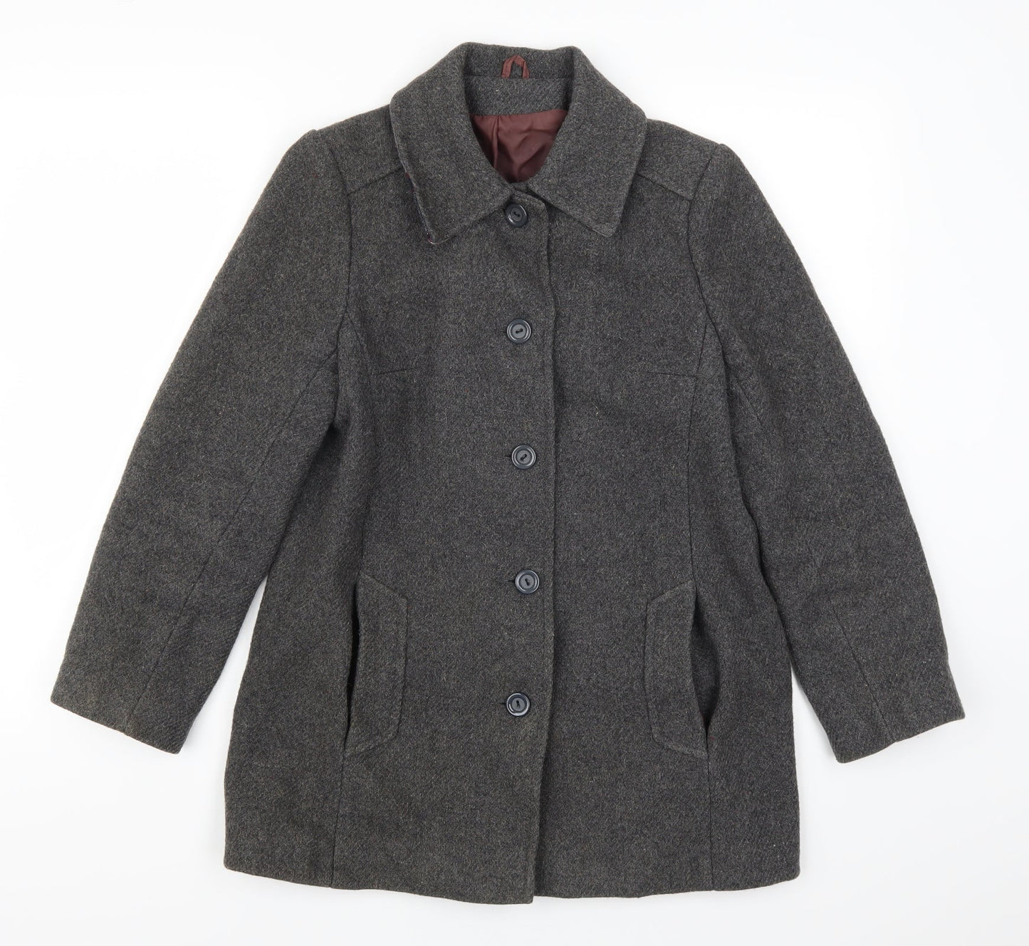Womens UK Size 10 Preworn Grey Pea Coat