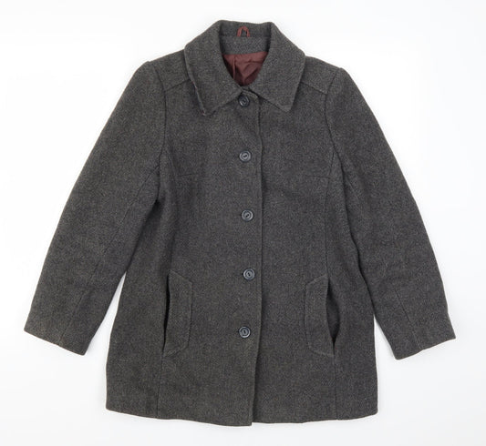 Womens UK Size 10 Preworn Grey Pea Coat