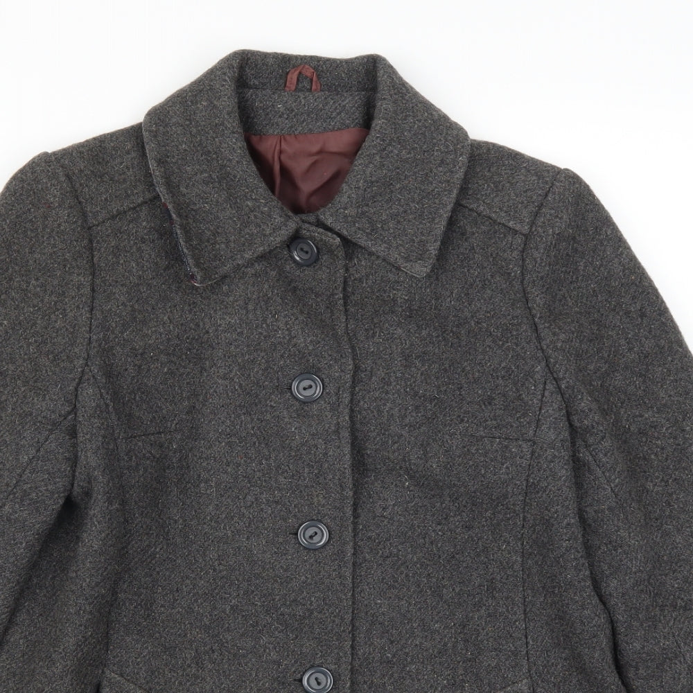 Womens UK Size 10 Preworn Grey Pea Coat