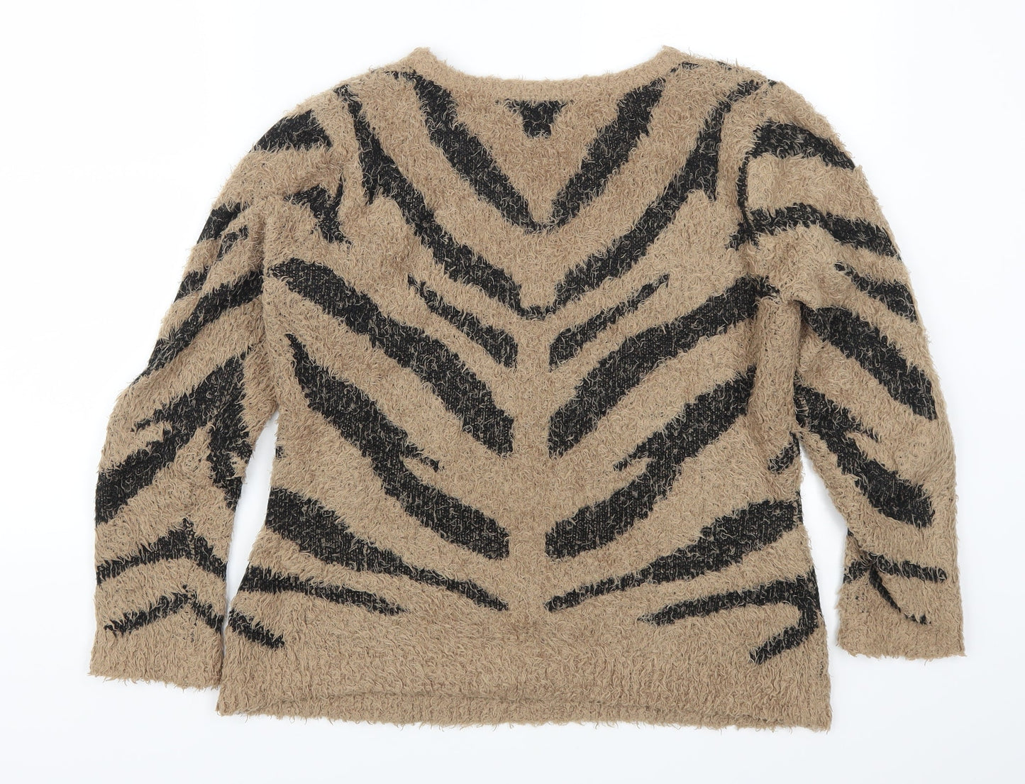 Originals Womens Brown Animal Print  Pullover Jumper Size S