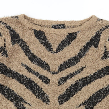 Originals Womens Brown Animal Print  Pullover Jumper Size S