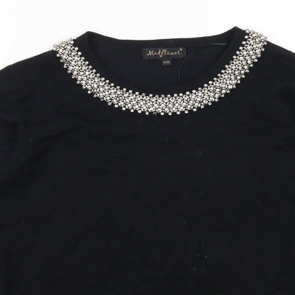 Mudflower Womens Black   Pullover Jumper Size S  - Beaded Collar
