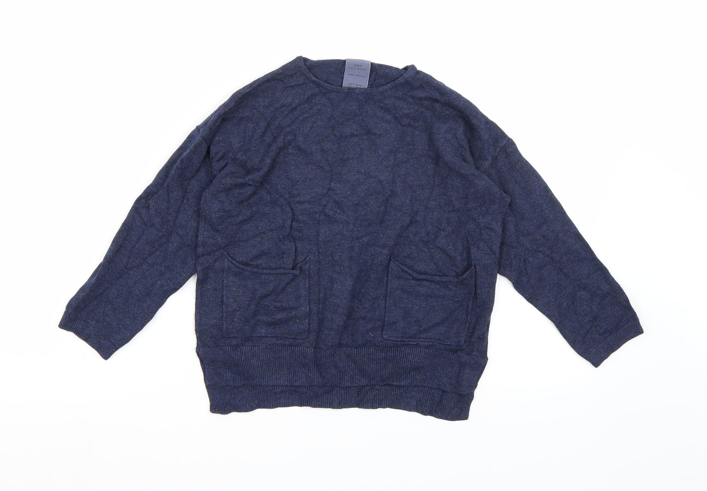 Zara Boys Blue   Pullover Jumper Size 7 Years