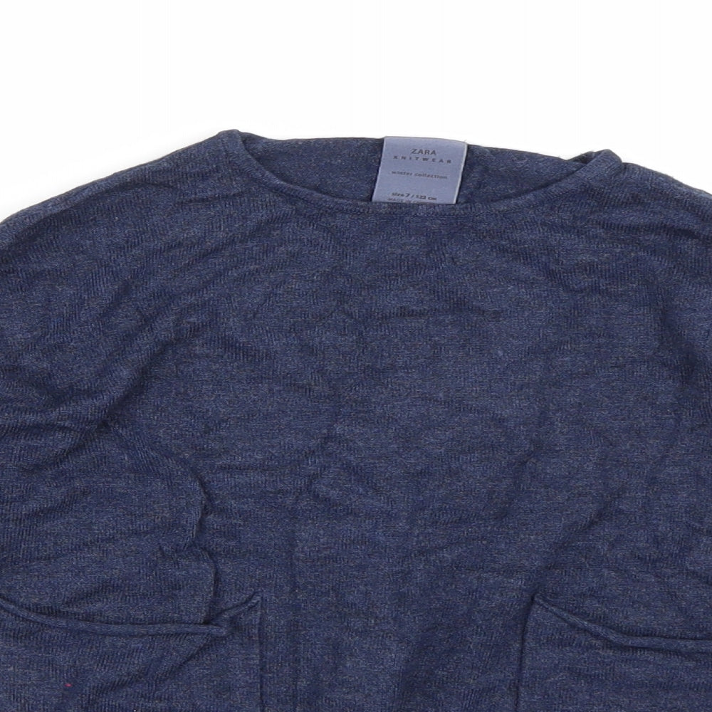 Zara Boys Blue   Pullover Jumper Size 7 Years