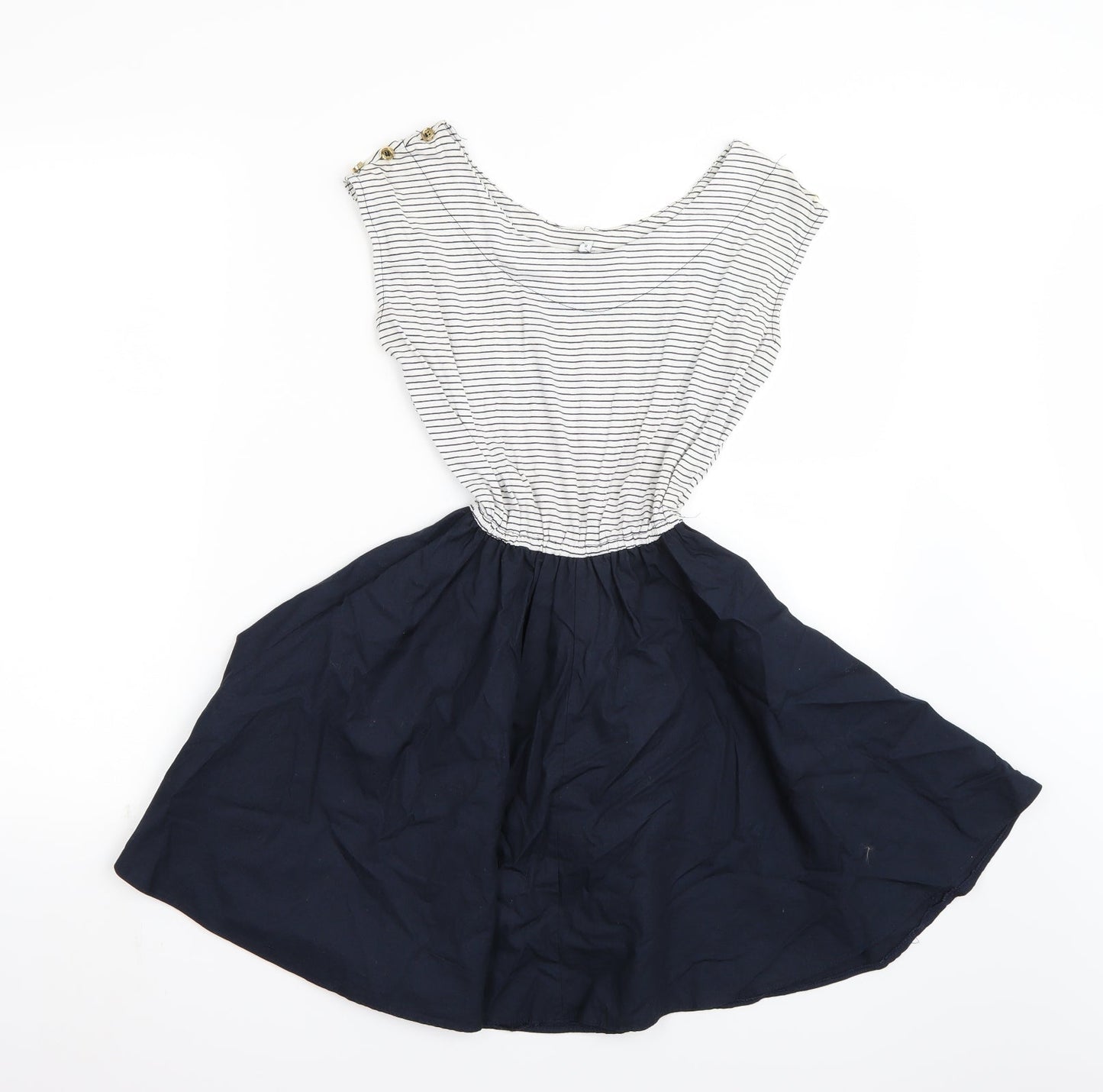 Newlook Womens White Striped  A-Line  Size 8