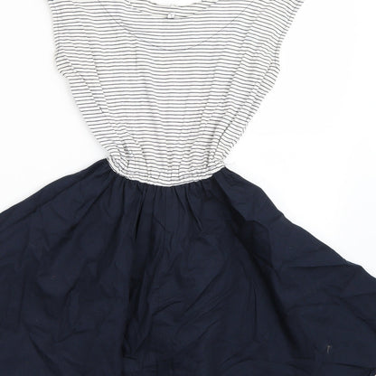 Newlook Womens White Striped  A-Line  Size 8