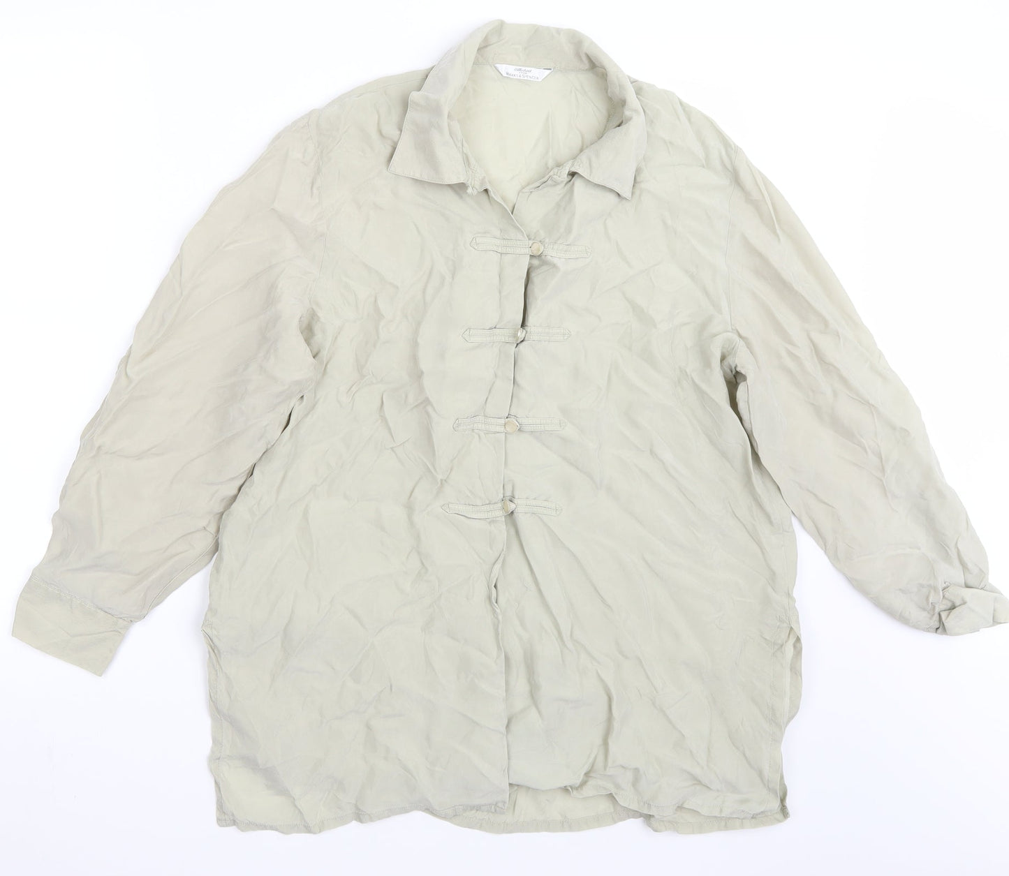 Marks and Spencer Womens Green   Basic Button-Up Size 16