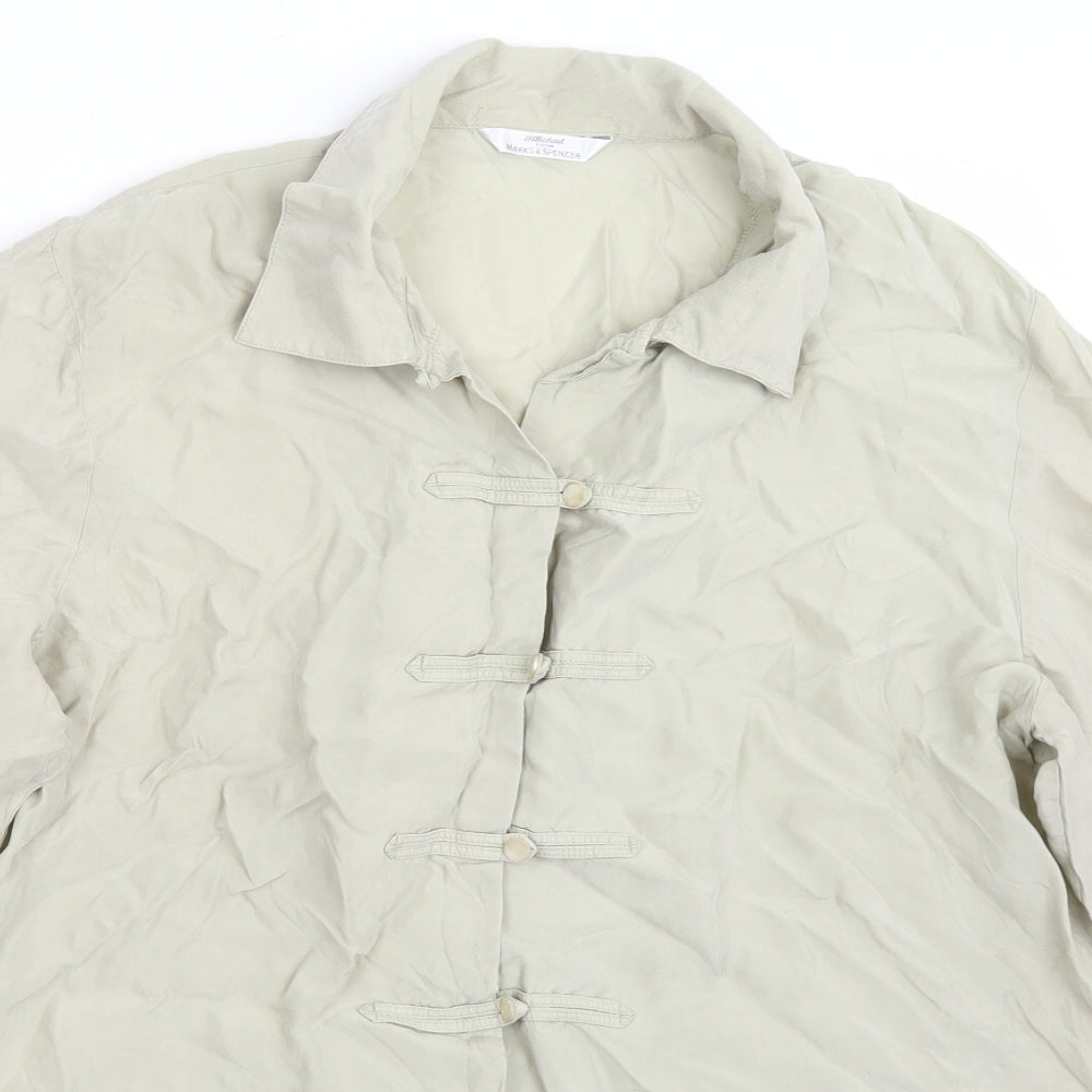 Marks and Spencer Womens Green   Basic Button-Up Size 16